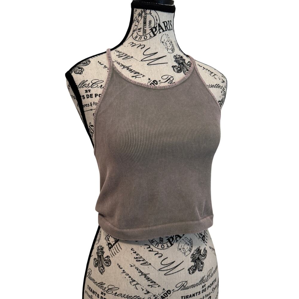AS Revival Altar'd State Seamless Ribbed High-Neck Crop Tank Size M/L Cropped